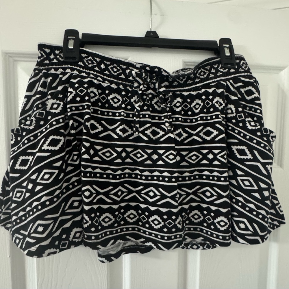 Black and White Aztec Print Shorts
